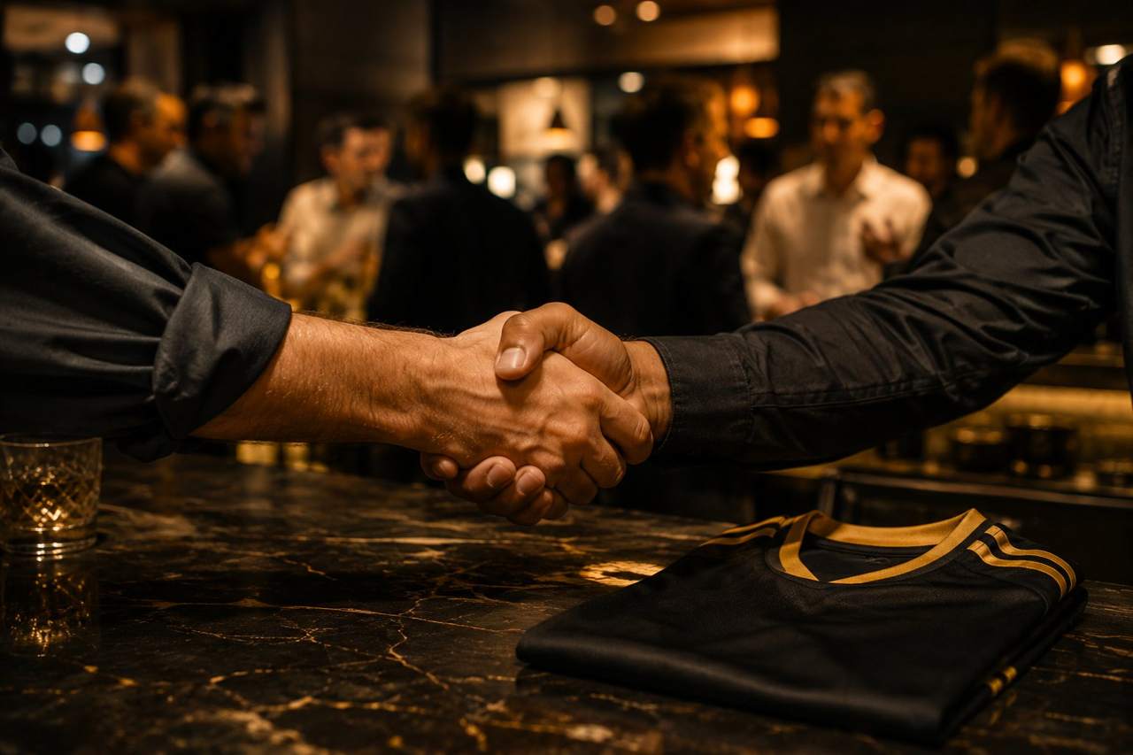Apretón de manos — patrocinio de la Hermandad 1TuOne